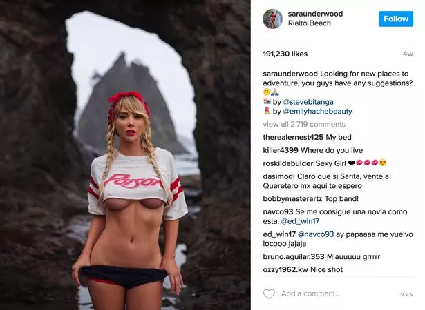 caroline volk add sara underwood shower photo