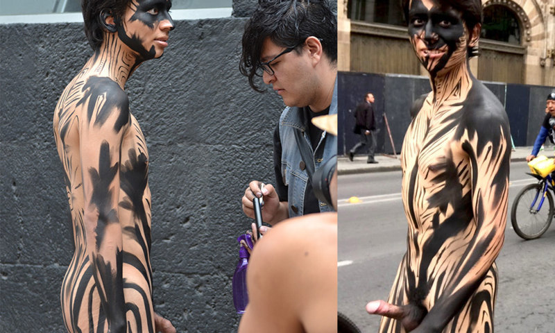 Nude Male Bodypaint phantom toons